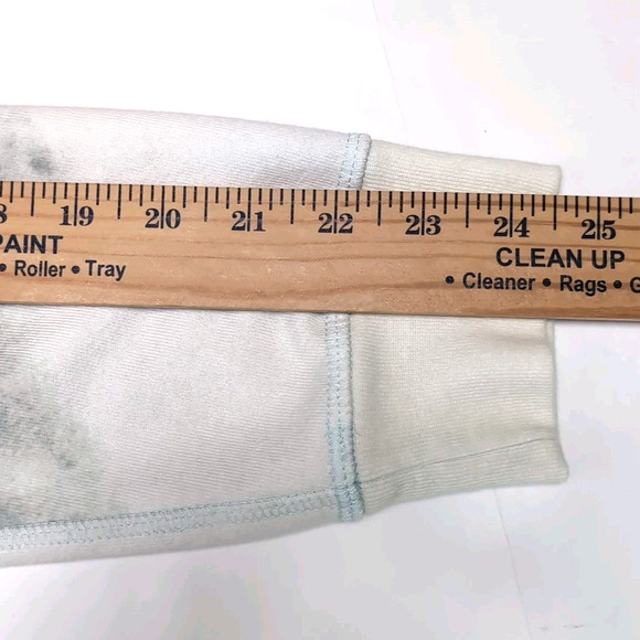 Sol Angeles Fleece Top Mens L Green Ivory Drip Dye Pullover Crew Sweatshirt USA - Picture 15 of 16